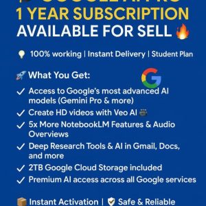Gemini AI Pro Student Plan - Google AI Pro 1 Year Subscription Student Plan